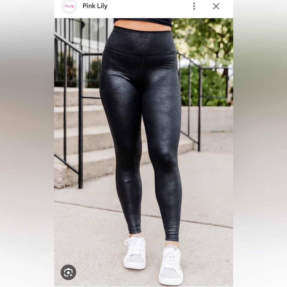 Pink Lily Faux Leather Leggings